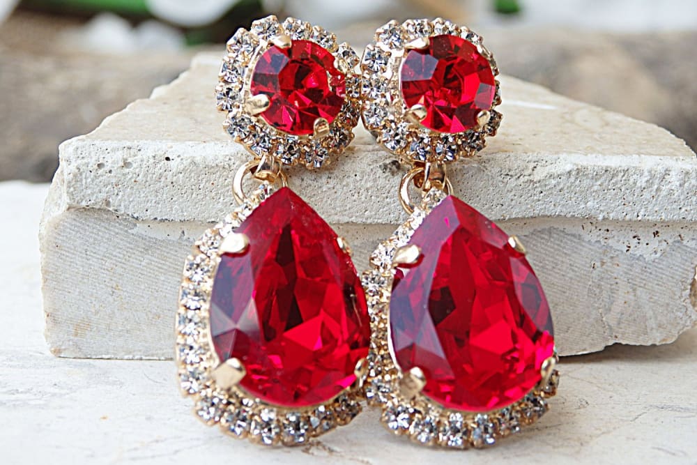 Ruby Red Earrings | Rebekajewelry