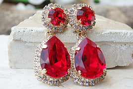 Ruby Red Earrings