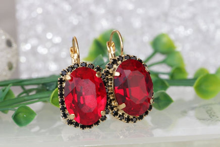 Ruby Red Earrings