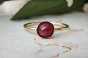 Ruby Ring. Natural Ruby Ring. Genuine Ruby Ring. Ruby Bridal Ring. Ruby Gold Ring.july Birthstone Ring.simple Gemstone Ring.tiny Dainty Ring
