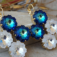 Sapphire Earrings. Rebeka Bridal Earrings. Prom Earrings. Blue White Earrings. Bridal Earrings. Nautical Earrings. Capri Blue Earrings.