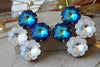 Sapphire Earrings. Rebeka Bridal Earrings. Prom Earrings. Blue White Earrings. Bridal Earrings. Nautical Earrings. Capri Blue Earrings.