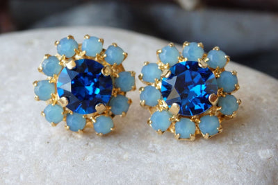 Sapphire Gold Rebeka Post Earrings