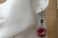 Shell Necklace. Shell Jewelry Gift For Wife. Purple Necklace. Eggplant Color Necklace. Painted Jewelry. Teardrop Shaped Necklace. Rebeka.