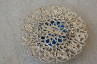 Silver Blue Brooch