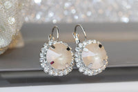 Silver Cream Earrings