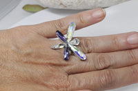 Silver Dragonfly Ring