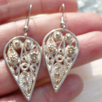 Silver Filigree Earrings Long Silver Earrings . Jewelry Bohemian .jewelry Sterling Silver. Filigree Jewelry. Filigree Earrings.dangle .