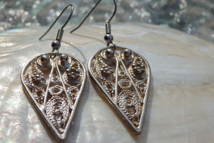 Silver Filigree Earrings Long Silver Earrings . Jewelry Bohemian .jewelry Sterling Silver. Filigree Jewelry. Filigree Earrings.dangle .