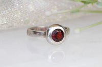 Silver Garnet Ring