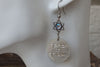 Silver Hebrew Stamped Earrings. Engraved Silver Earrings. Jewish Disc Earrings. God Bless Earrings. Jewish Star Earrings. God Bless Jewelry