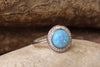 Silver Opal And Zirconia Ring