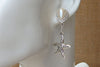 Silver Pearl And Starfish Earrings. Nautical Wedding Jewelry. Pearl Teardrop Earrings. Nautical Wedding Earrings. Bridal Pearl Earrings