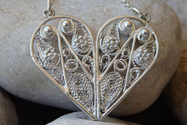 Silver Sterling 925 Heart Shaped Necklace