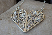 Silver Sterling 925 Heart Shaped Necklace