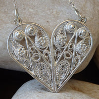 Silver Sterling 925 Heart Shaped Necklace