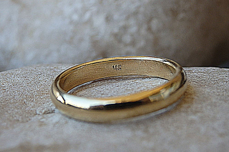 14k Gold Plain Wedding Band Thumb Ring - Shop Now