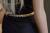 Skinny Brown Leather Belt. Rebeka Studded Belt. Thin Leather And Metal Belt. Rhinestone Belt. Womens Narrow Belt. Metal Squares Belt