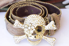 Skull Leather Belt