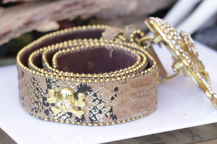 Skull Leather Belt