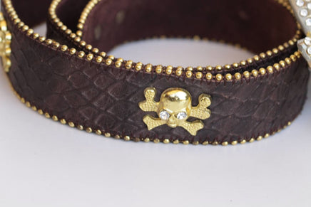 Skull Leather Belt