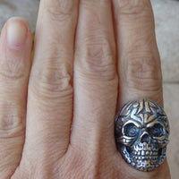 Skull Ring.day Of The Dead. Gothic Ring. Dia De Los Muertos. Death Ring. Skull Jewelry. Statement Ring. Mens Skull Ring.sterling Silver Ring