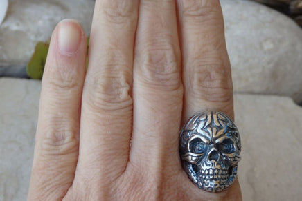 Skull Ring.day Of The Dead. Gothic Ring. Dia De Los Muertos. Death Ring. Skull Jewelry. Statement Ring. Mens Skull Ring.sterling Silver Ring