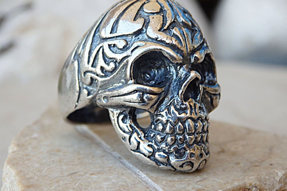 Skull Ring.day Of The Dead. Gothic Ring. Dia De Los Muertos. Death Ring. Skull Jewelry. Statement Ring. Mens Skull Ring.sterling Silver Ring