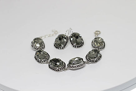 Smokey Grey Black Diamond Drop Earrings