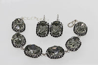 Smokey Grey Black Diamond Drop Earrings