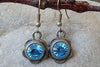 Soft Blue Rhinestone Rebeka Earrings. Blue Gemstone Earrings. Blue Crystal Earrings. Small Blue Earrings. Oxidized Silver Dangle Earrings