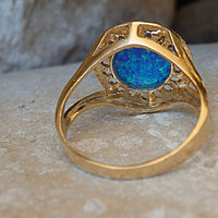 Solitaire Opal Ring. Turquoise Opal Ring