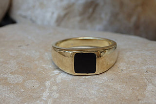 Square Onyx Signet Ring. Goldfilled Ring. Women Signet Ring. Rings For Him Her. Gold Onyx Ring. Black Stone Ring.onyx Mens Signet Gold Ring