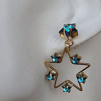 Star Earrings. Blue Earrings. Rebeka Earrings.something Blue. Dangly Earrings.blue Rhinestone Earrings.starfish Earrings. Accent Earrings