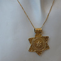 Star Of David Charm. Star Of David Pendant. Jewish Jewelry. Gold Necklace. Filigree Magen David Necklace. Ethnic Necklace. Hanukkah Gift