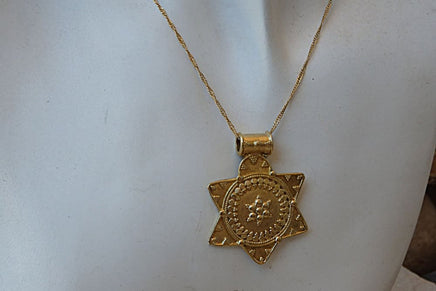 Star Of David Charm. Star Of David Pendant. Jewish Jewelry. Gold Necklace. Filigree Magen David Necklace. Ethnic Necklace. Hanukkah Gift