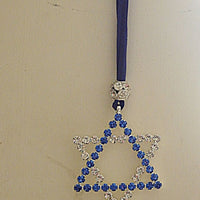 Star Of David Decoration. Jewish Decor. Blue Clear Rebeka Ornament Wall Decor. Jewish Home Decor. Judaica Wall Hanging. Jewish Star Suede