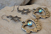 Star Of David Earrings. Jewish Charm Jewelry. Hamsa Earrings. Star Of David Jewelry. Heart Shaped Turquoise Crystal Rebeka Earrings.