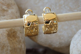 Star Of David Earrings. Jewish Earrings.jewish Jewelry..judaica Jewelry. Star Of David Hanukkah Earrings Gift. Gold Small Hoop Earrings.