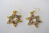 Star Of David Earrings. Jewish Star Jewelry. Multicolored Rebeka Charms Kabbalah Earrings. Gold Star Of David Drop Earrings. Jewish Gift