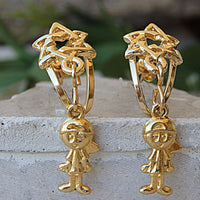 Star Of David Earrings. Jewish Earrings.mother Of Daughter Gift. Judaica Jewelry. Jewish Kids Jewelry Gift Idea. Girl Small Hoop Earrings.