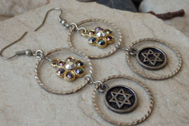 Star Of David Earrings. Jewish Silver Gold. Charms Rebeka Magen David Earrings. Shield Of David Womens Jewelry. Israeli Designers