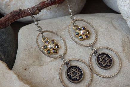 Star Of David Earrings. Jewish Silver Gold. Charms Rebeka Magen David Earrings. Shield Of David Womens Jewelry. Israeli Designers