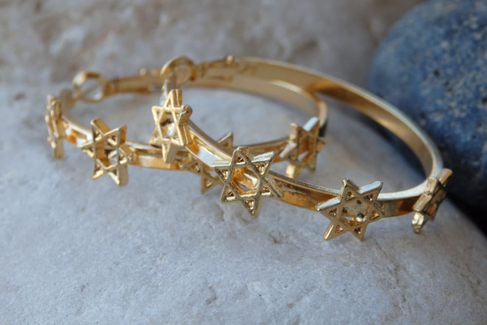 Star Of David Hoop Earrings. Gold Hoop Earrings. Jewish Earrings. Jewish Star Hoops. Judaica Hoop Earrings For Women Gift For Women Wife