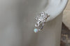 Star Of David Hoop Earrings With White Opal Beads Earrings
