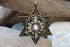 Star Of David Jewelry. Jewish Charms Pendant Necklace. Statement Magen David Pendant. Brass Necklace. Judaica Jewelry. Religious Necklace