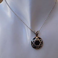 Star Of David Necklace. Two Sided Necklace. Onyx Necklace. Silver Sterling Necklace For Men Women. Double Sided Necklace. Holy Land Jewelry
