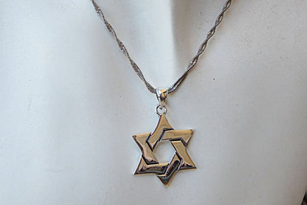 Star Of David Pendant. Star Of David Necklace. Jewish Jewelry. Silver Religion Necklace. Unisex Men Women Necklace. Classic Charms.jerusalem