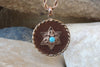 Star Of David Pendant Necklace. Judaica Jewelry. Turquoise Rebeka And Brown Necklace. Jewish Charms Symbolic Necklace. Leather Necklace.