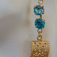 Star Of David Turquoise Earrings. Rebeka Star Of David Earrings. Jewish Jewelry. Passover Gift. Dangle Earrings. Gold Blue Magen David